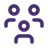 purple line art of 3 people