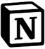 The letter N in a three dimensional cube in black and white