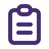 Purple clipboard icon